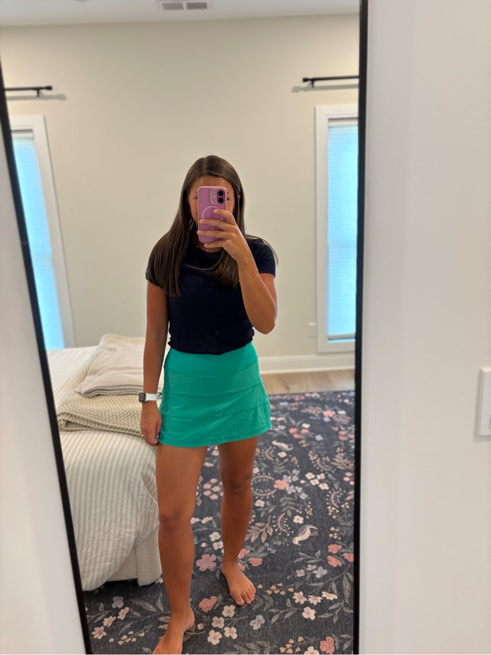 Lululemon Pace Rival Mid Rise Skirt in Kelly Green